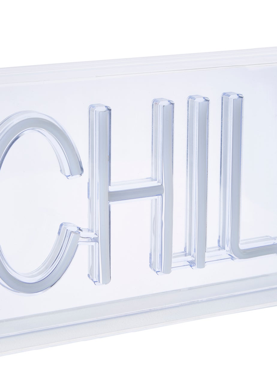 Glow Chill Blue Neon Acrylic Light Box (15cm x 30cm)