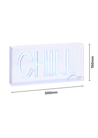 Glow Chill Blue Neon Acrylic Light Box (15cm x 30cm)