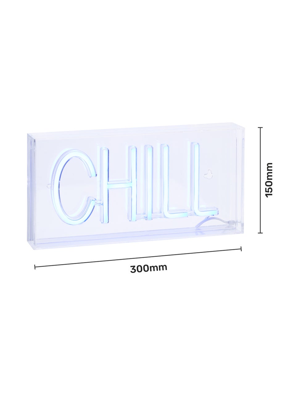 Glow Chill Blue Neon Acrylic Light Box (15cm x 30cm)