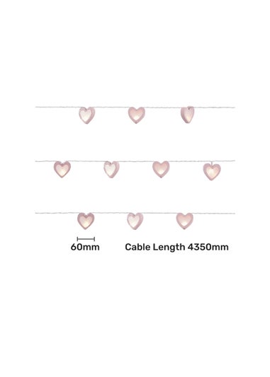 Glow Love Heart Wood String Lights (6cm x 435cm)