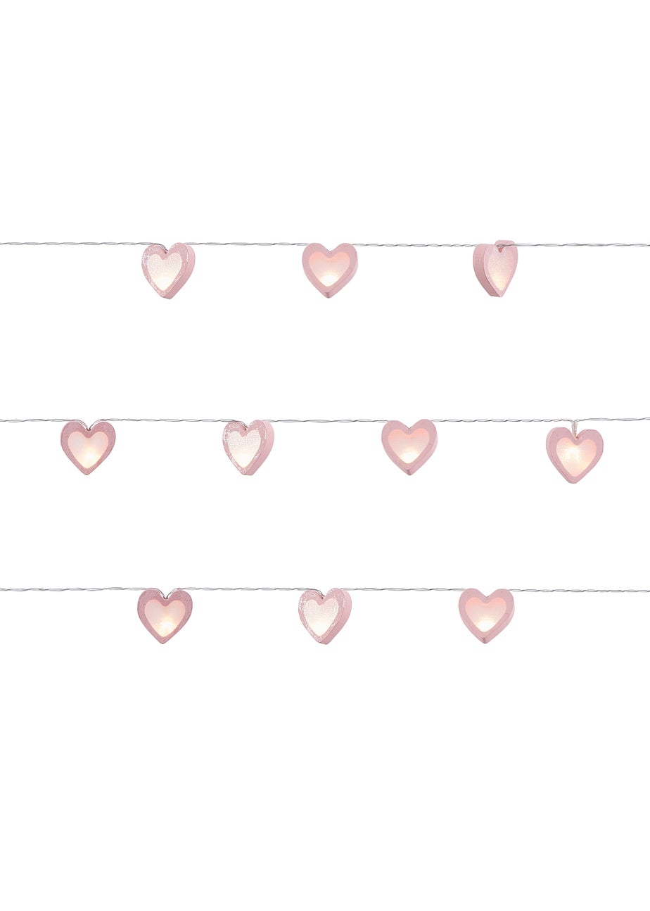 Glow Love Heart Wood String Lights (6cm x 435cm)