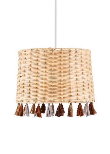 Glow Rattan Tassle Easyfit Light Shade (24cm x 30cm)