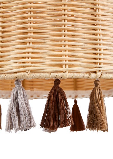 Glow Rattan Tassle Easyfit Light Shade (24cm x 30cm)