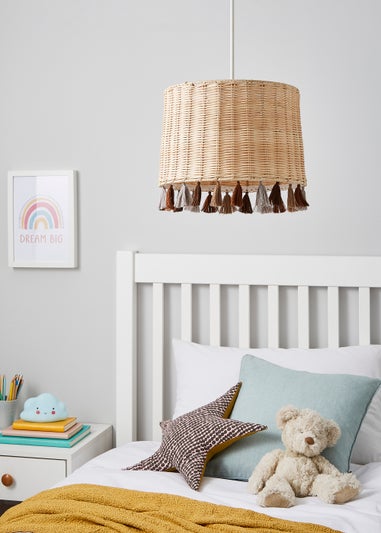Glow Rattan Tassle Easyfit Light Shade (24cm x 30cm)
