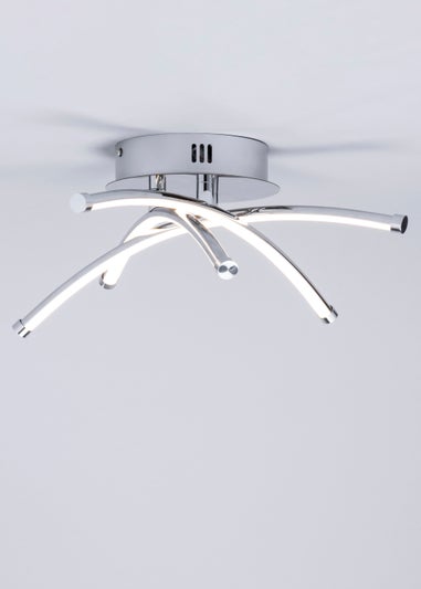 BHS Chrome Aalto Cross Over Arms LED Flush Light