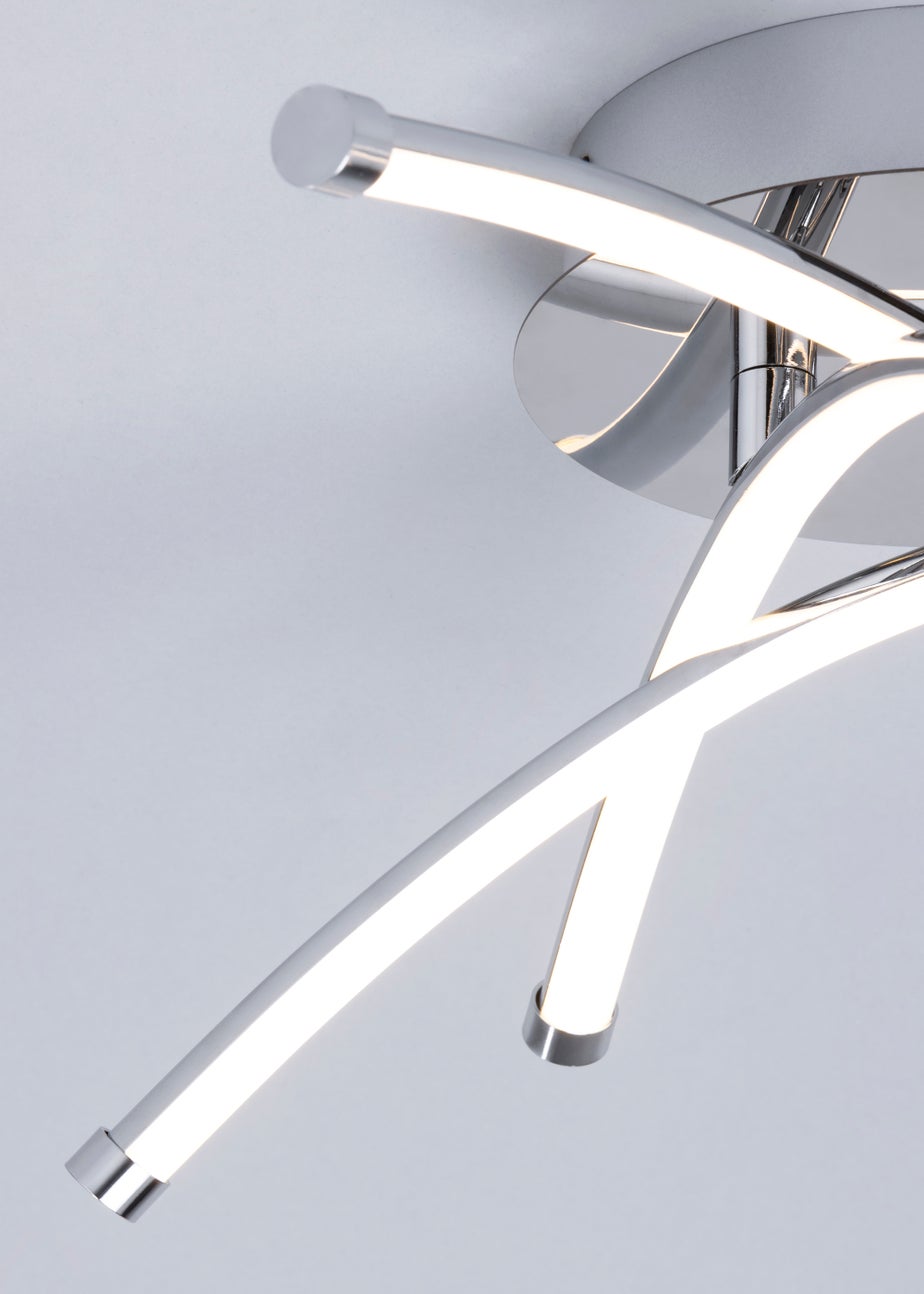 BHS Chrome Aalto Cross Over Arms LED Flush Light
