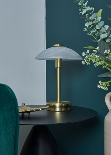 BHS Archie Touch Lamp Satin Brass(27cm x 20cm)