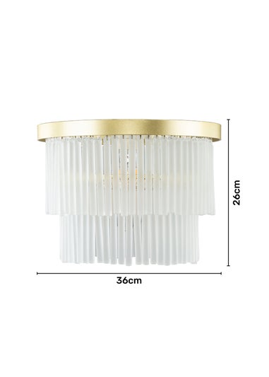 BHS Aubrey Frosted Flush Ceiling 5 Light Brass (26cm x 36cm)