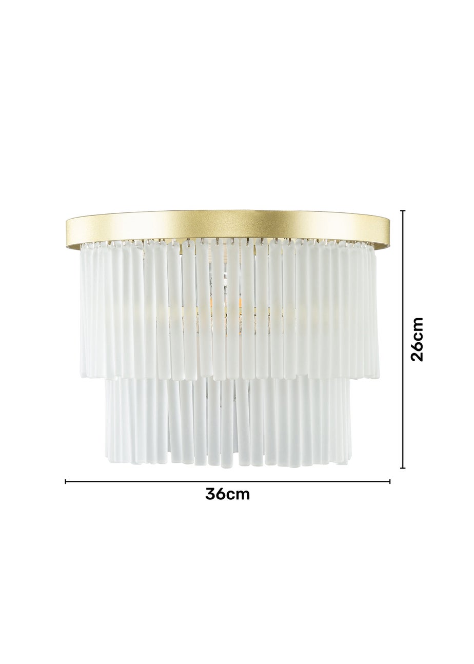 BHS Aubrey Frosted Flush Ceiling 5 Light Brass (26cm x 36cm)