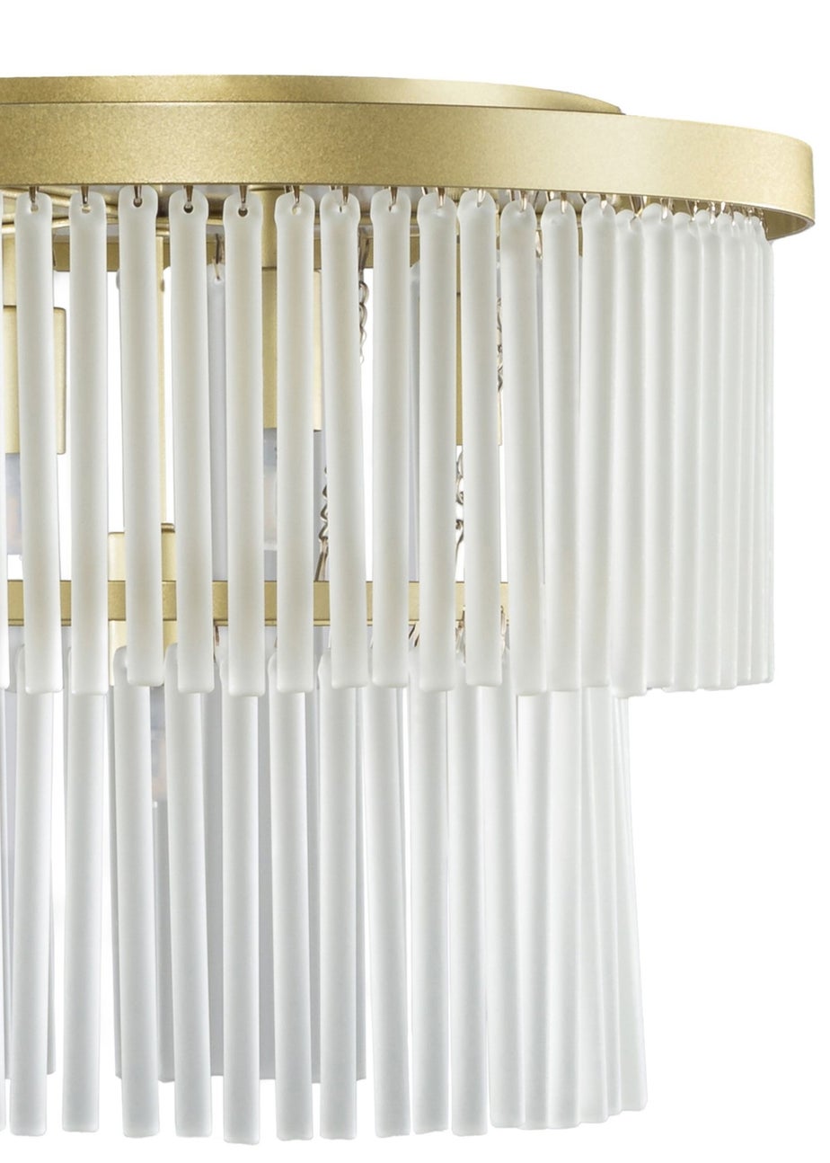 BHS Aubrey Frosted Flush Ceiling 5 Light Brass (26cm x 36cm)