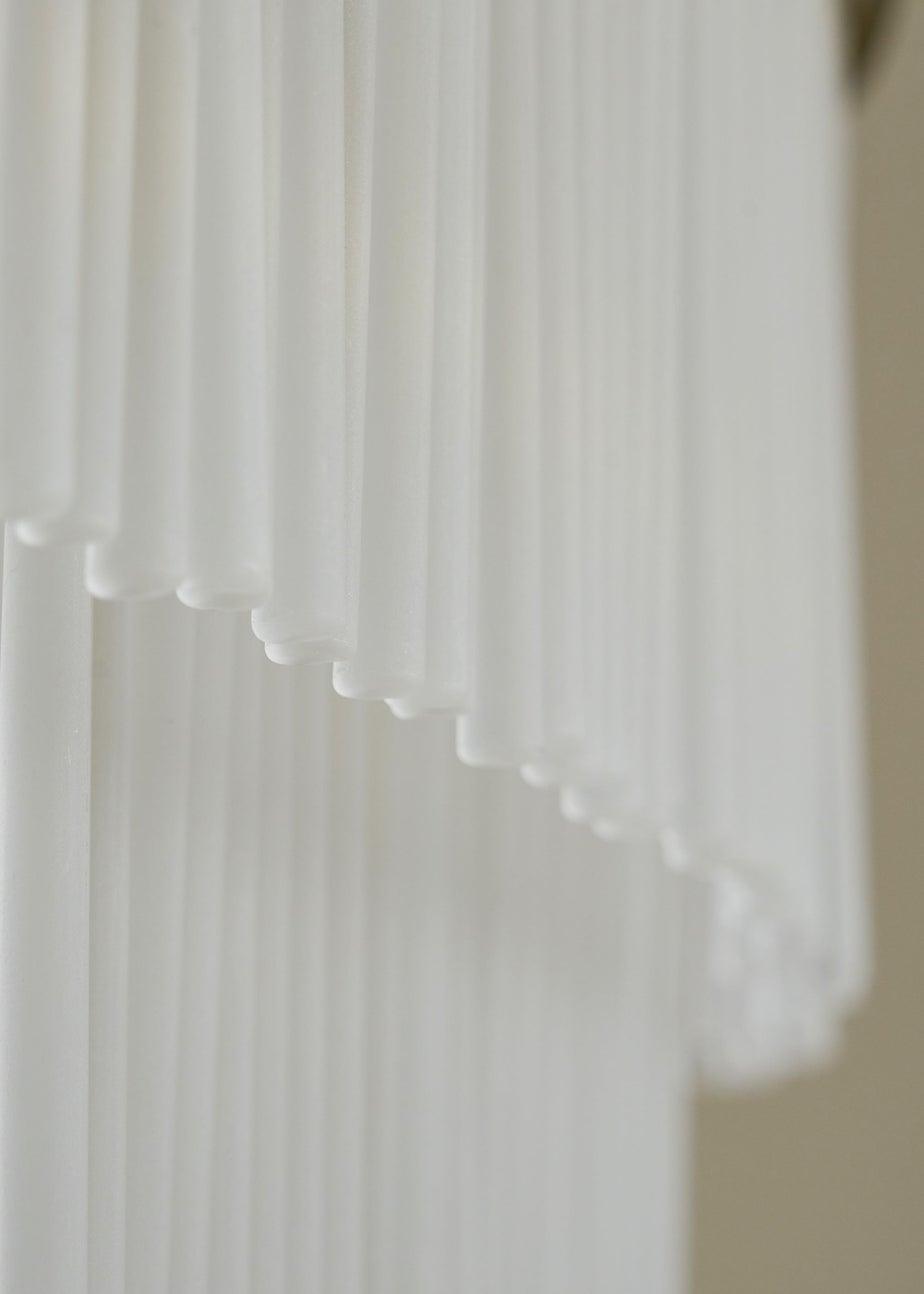 BHS Aubrey Frosted Oval Diner Pendant 5 Light Brass (Adjustable 43-130cm x 82cm)