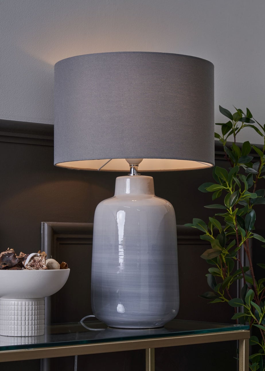 BHS Cherry Ombre Ceramic Table Lamp Grey (53cm x 32cm)