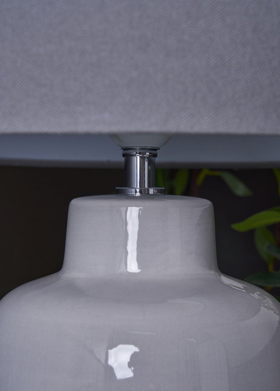 BHS Cherry Ombre Ceramic Table Lamp Grey (53cm x 32cm)