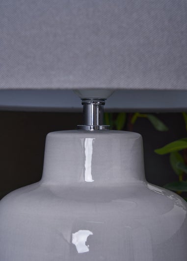 BHS Cherry Ombre Ceramic Table Lamp Grey (53cm x 32cm)