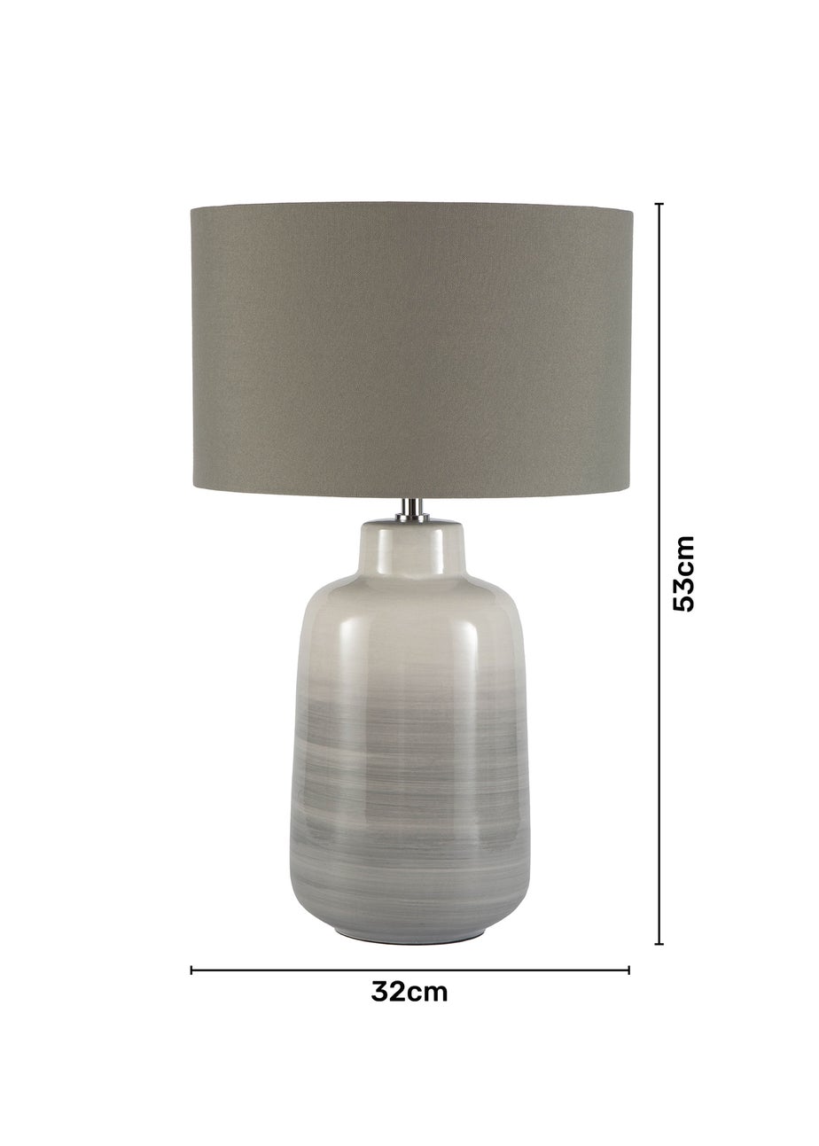 BHS Cherry Ombre Ceramic Table Lamp Grey (53cm x 32cm)