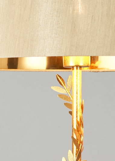 BHS Brookby Palm Floor Lamp Brass (162cm x 46cm)