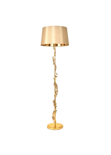 BHS Brookby Palm Floor Lamp Brass (162cm x 46cm)