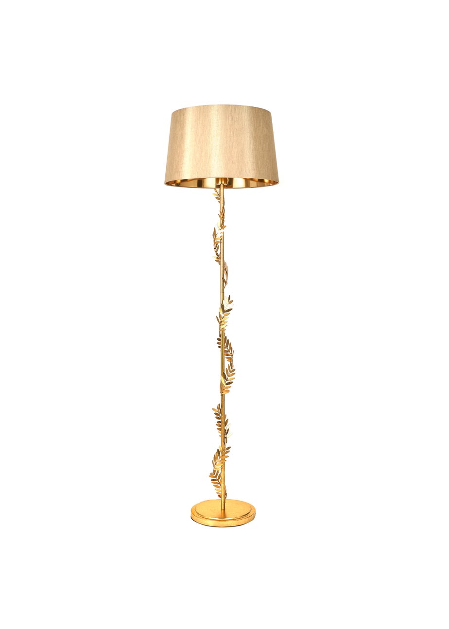BHS Brookby Palm Floor Lamp Brass (162cm x 46cm)