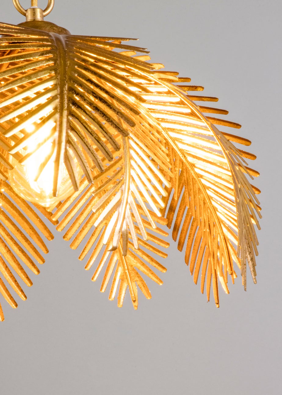 BHS Brookby Palm Ceiling Light Brass (Adjustable 34-129cm x 40cm)