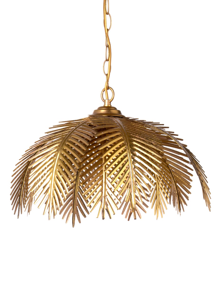 BHS Brookby Palm Ceiling Light Brass (Adjustable 34-129cm x 40cm)