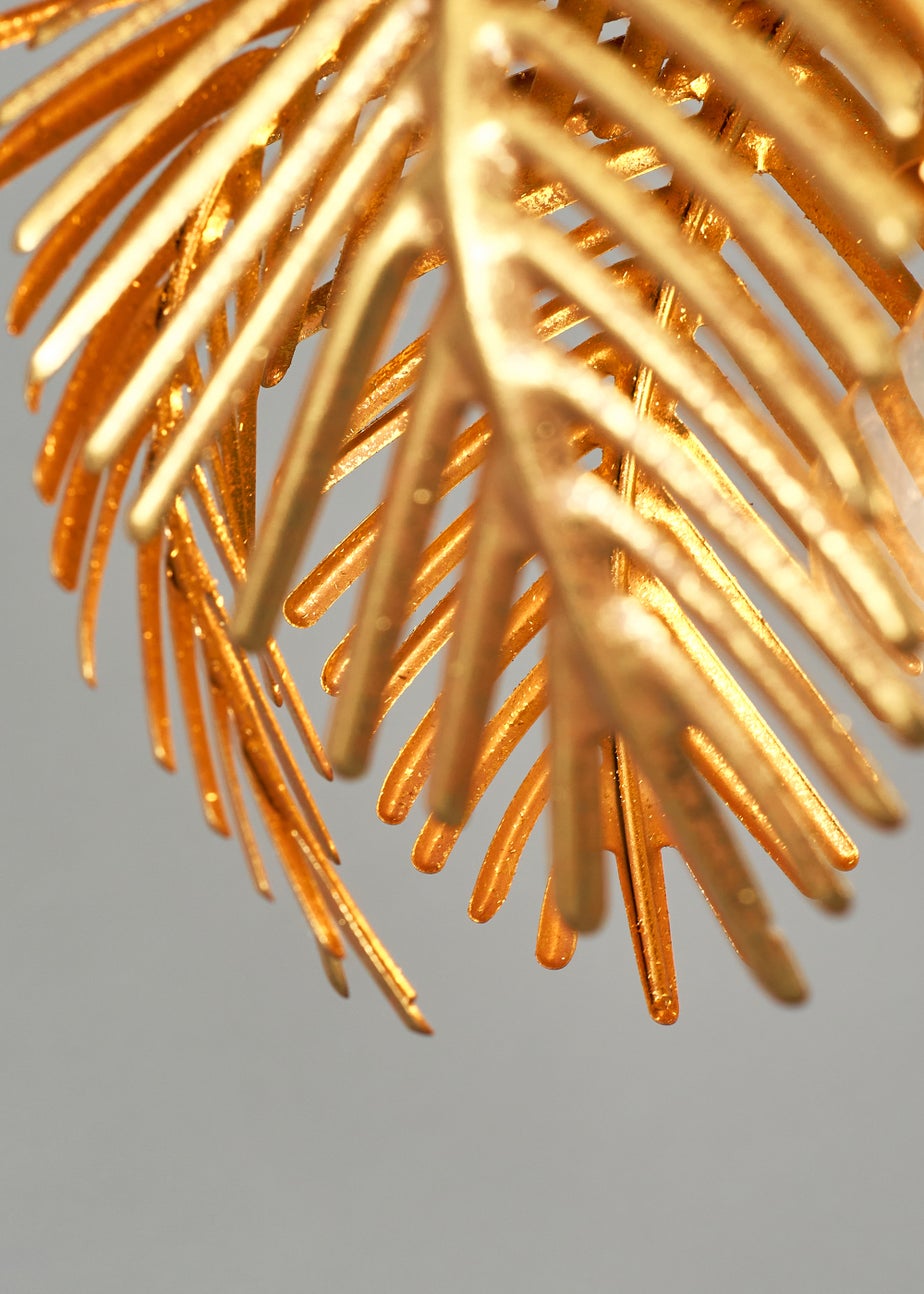 BHS Brookby Palm Flush Ceiling Light Brass (21cm x 30cm)