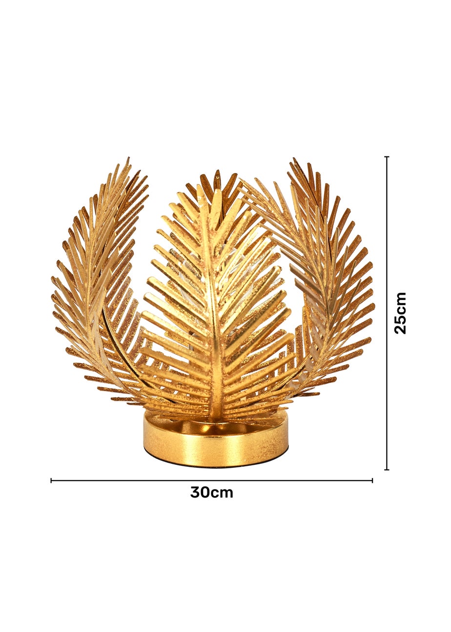 BHS Brookby Palm Table Lamp Brass (25cm x 30cm)