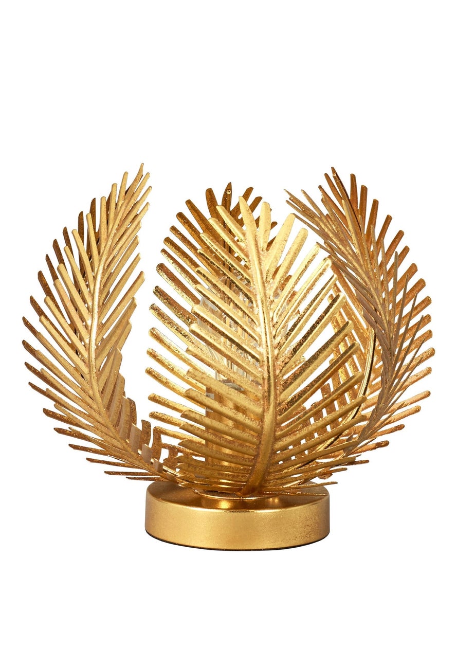 BHS Brookby Palm Table Lamp Brass (25cm x 30cm)