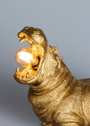 BHS Bernard Hippo Table Lamp Gold (28cm x 34cm)