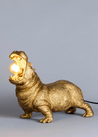 BHS Bernard Hippo Table Lamp Gold (28cm x 34cm)