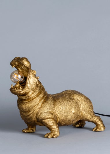 BHS Bernard Hippo Table Lamp Gold (28cm x 34cm)