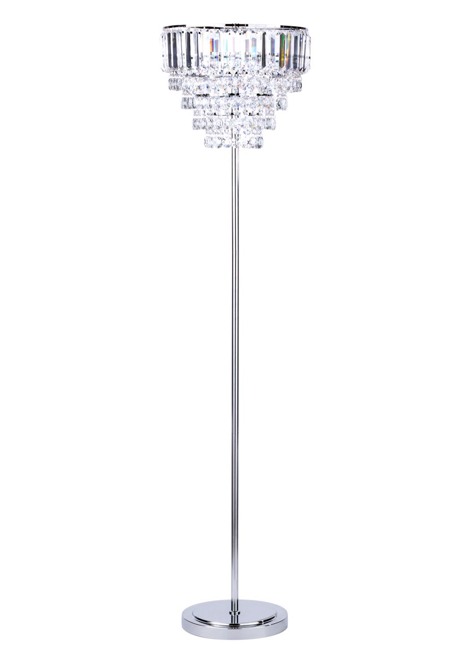 BHS Paladina Floor Lamp 3 Light Chrome (157cm x 47cm)