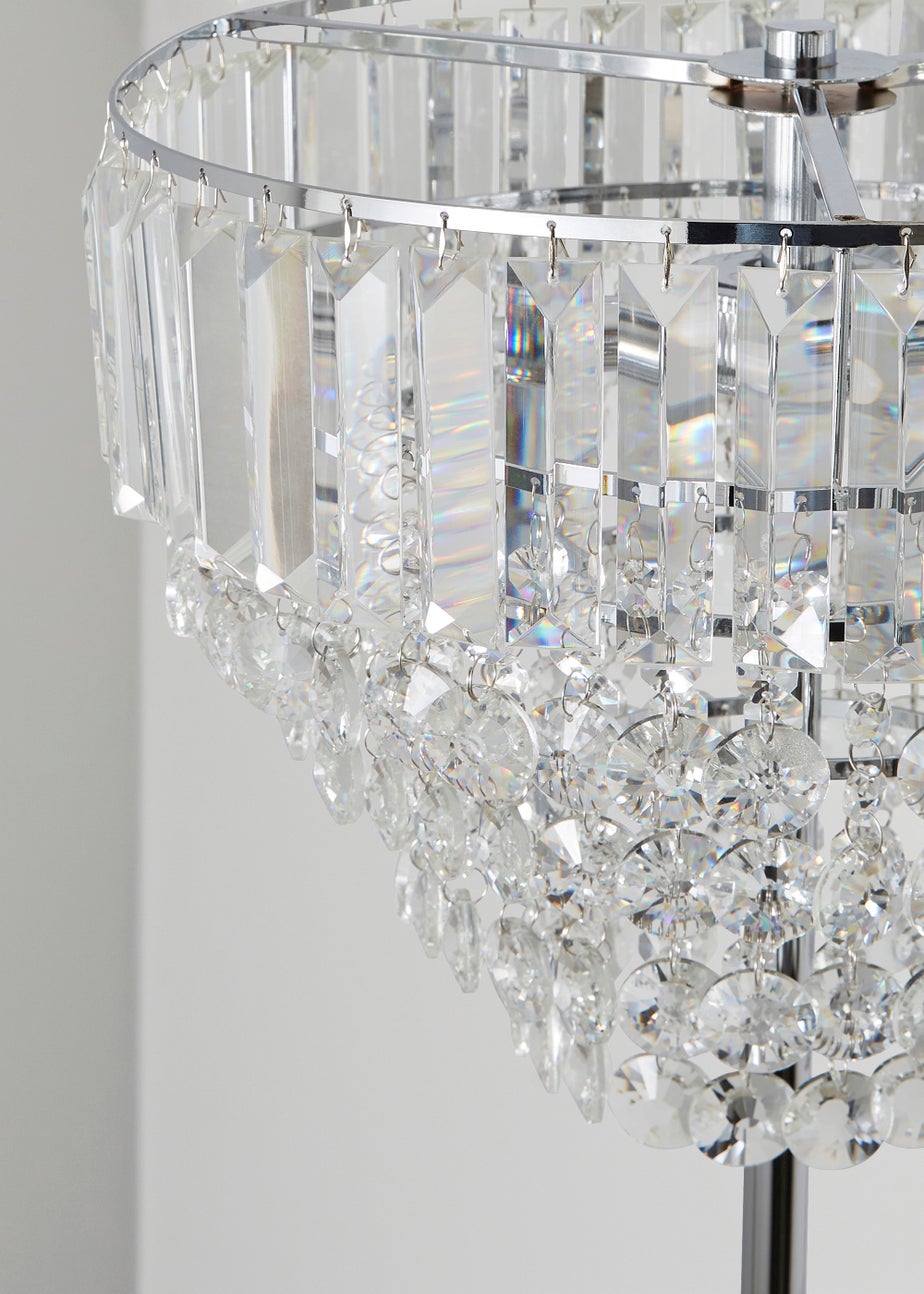 BHS Paladina Floor Lamp 3 Light Chrome (157cm x 47cm)