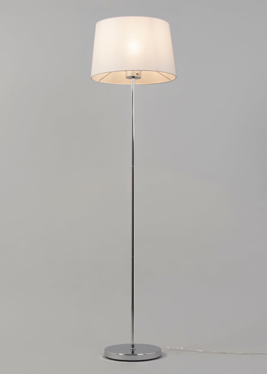 BHS Mira Touch Floor Lamp Chrome & Natural (155cm x 38cm)