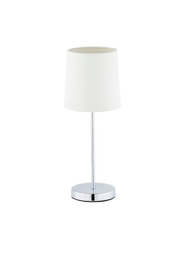 BHS Mira Touch Table Lamp Chrome & Natural (40cm x 15cm)