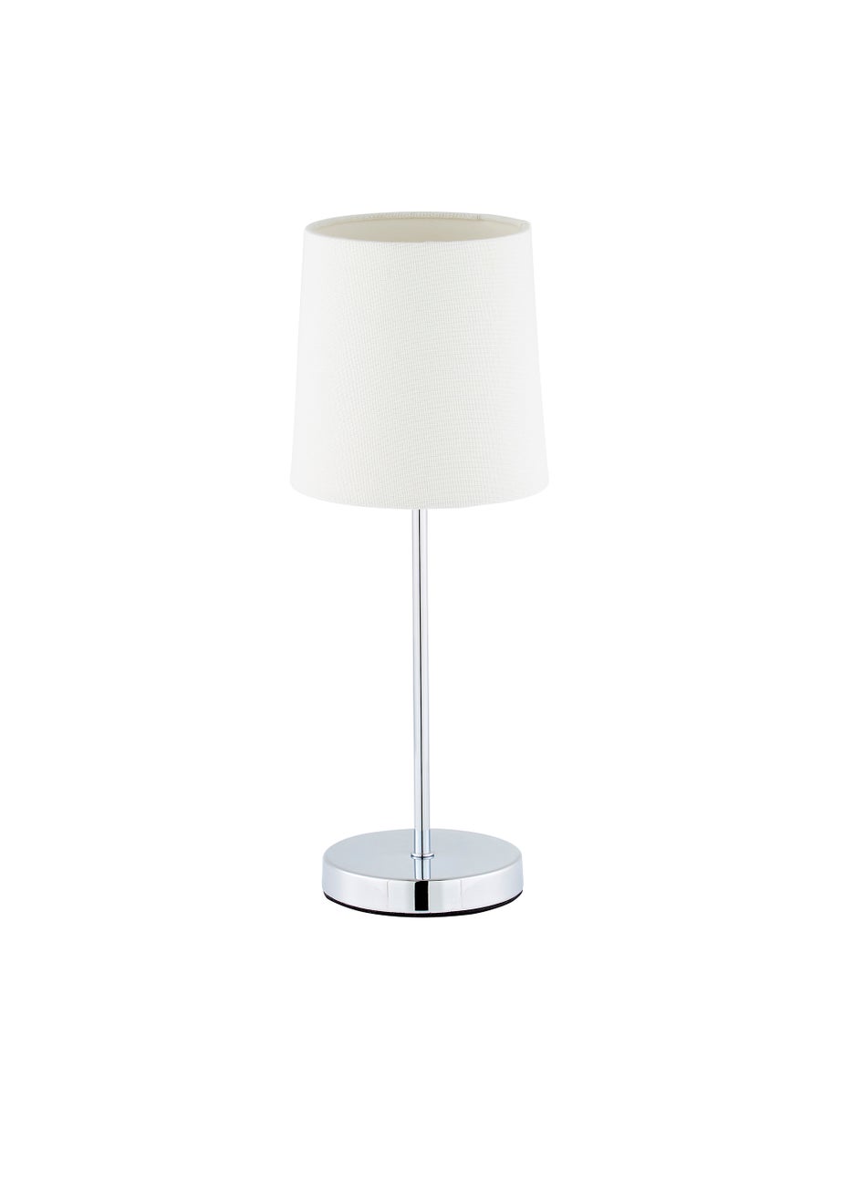 BHS Mira Touch Table Lamp Chrome & Natural (40cm x 15cm)