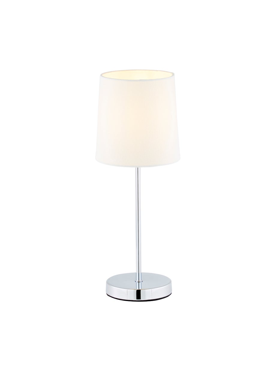 BHS Mira Touch Table Lamp Chrome & Natural (40cm x 15cm)