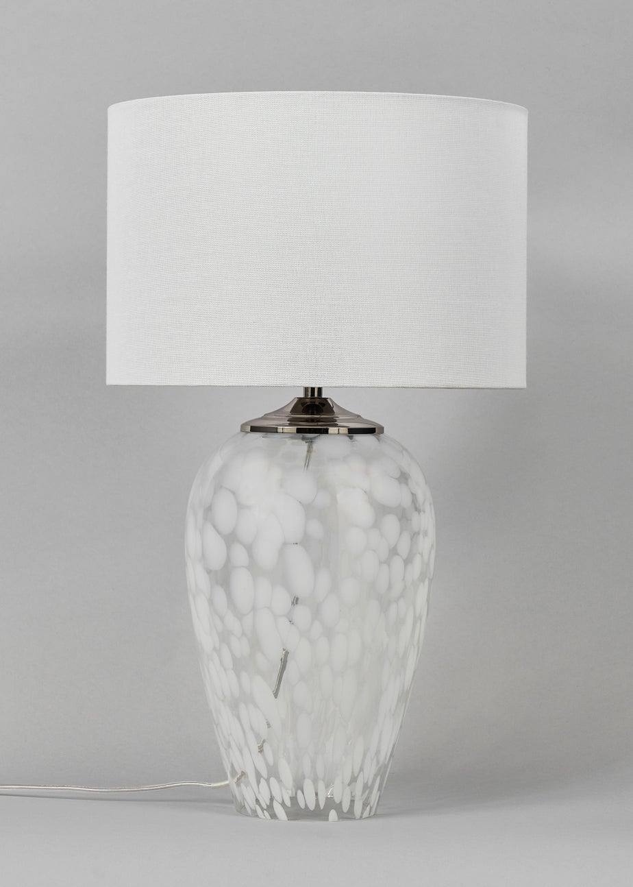 BHS Flakestone Glass Table Lamp Nickel (53cm x 30cm)