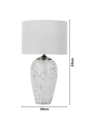 BHS Flakestone Glass Table Lamp Nickel (53cm x 30cm)