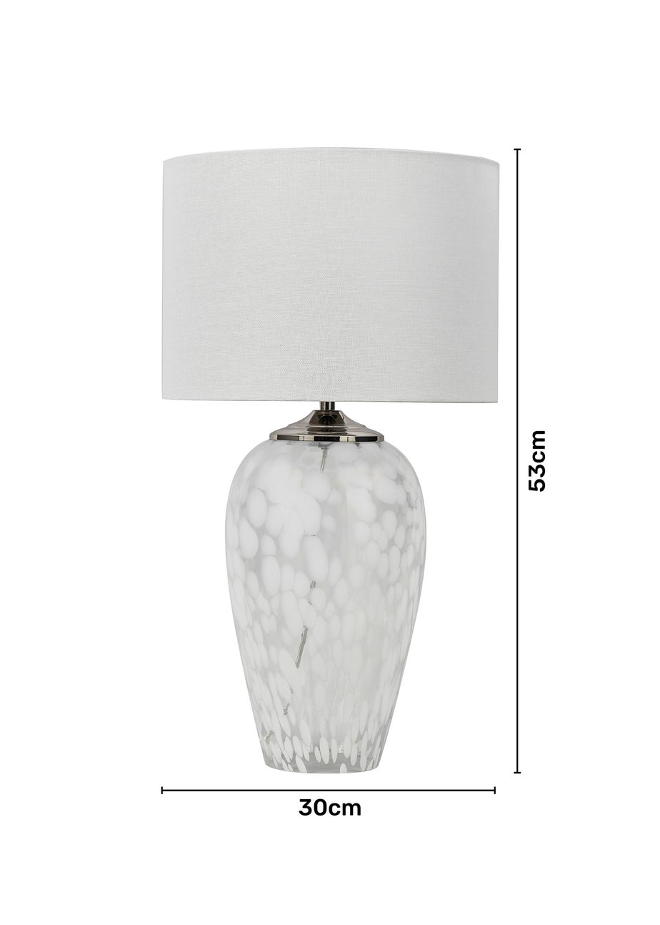 BHS Flakestone Glass Table Lamp Nickel (53cm x 30cm)