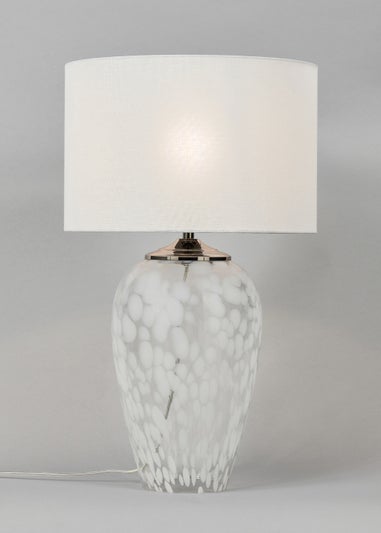 BHS Flakestone Glass Table Lamp Nickel (53cm x 30cm)