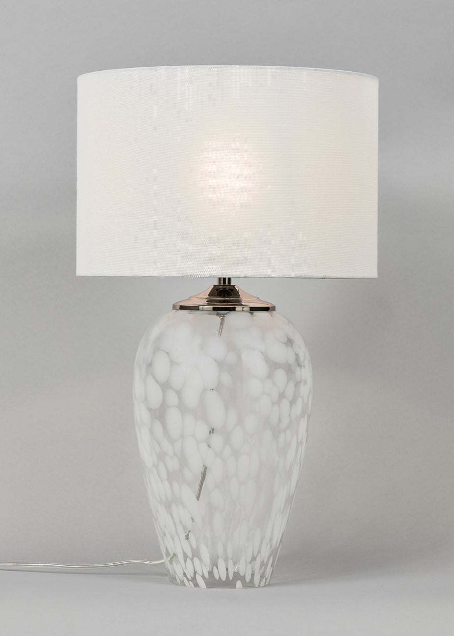 BHS Flakestone Glass Table Lamp Nickel (53cm x 30cm)