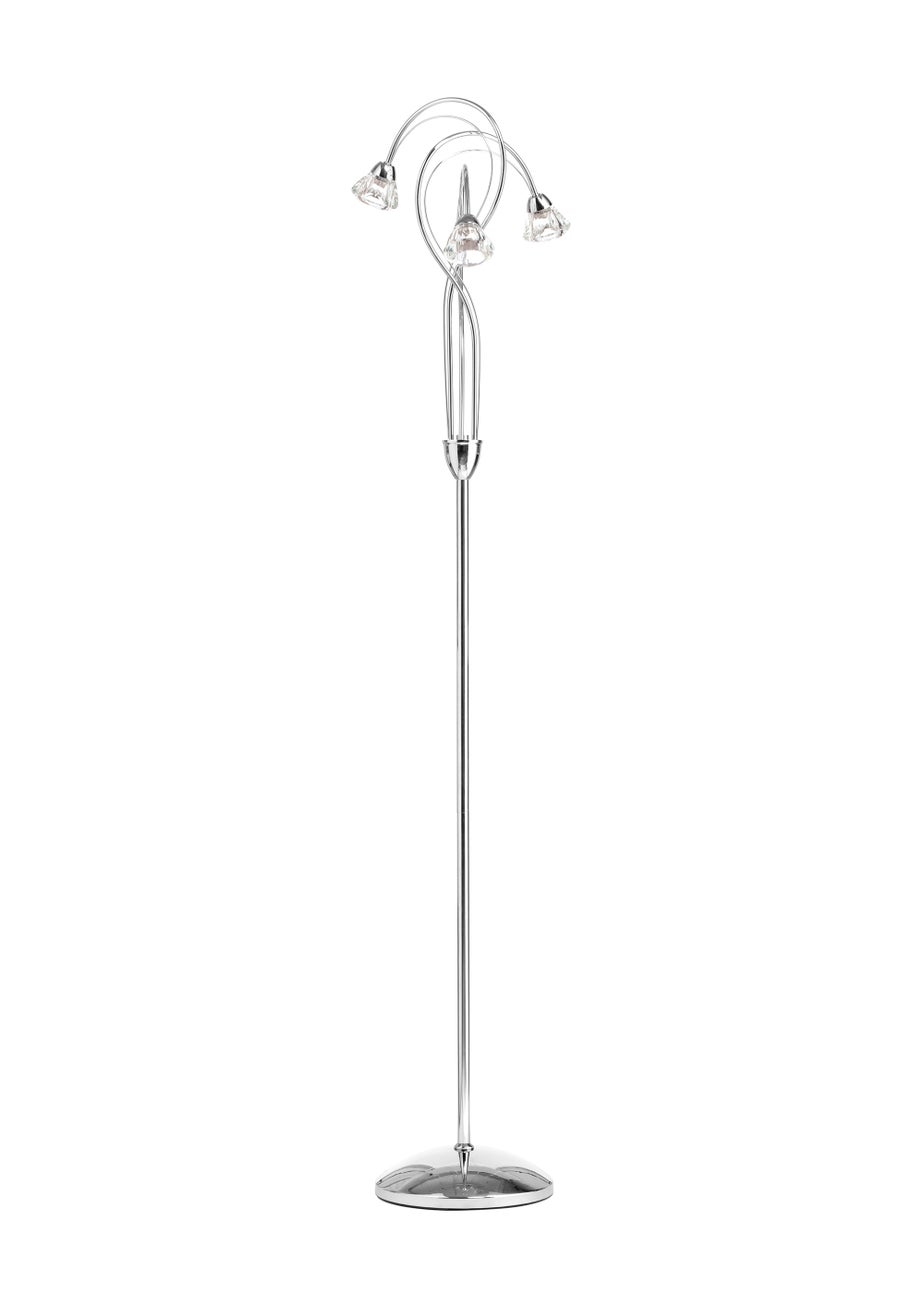 BHS Marianne Floor Lamp 3 Light Chrome (163cm x 35cm)