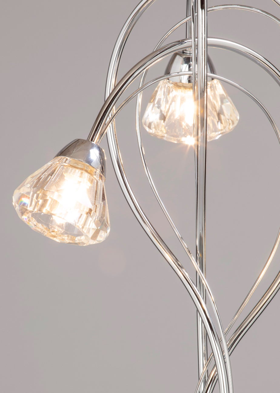 BHS Marianne Floor Lamp 3 Light Chrome (163cm x 35cm)