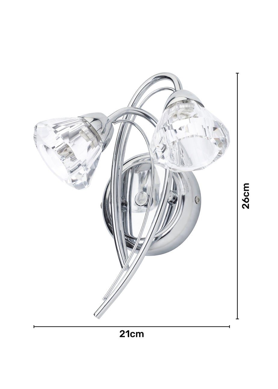 BHS Marianne Wall 2 Light Chrome (26cm x 21cm)
