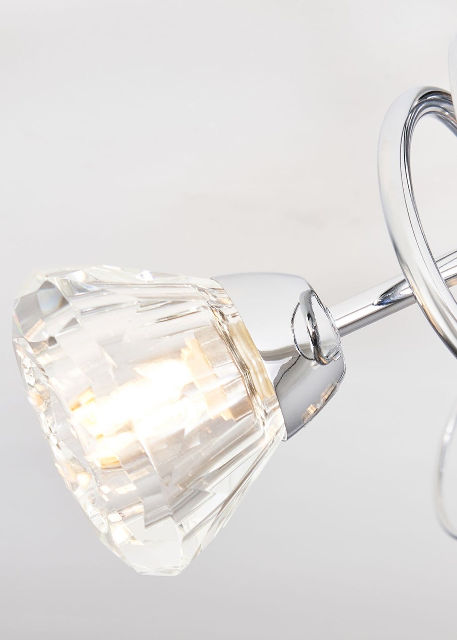 BHS Marianne Flush Ceiling 3 Light Chrome (18cm x 40cm)