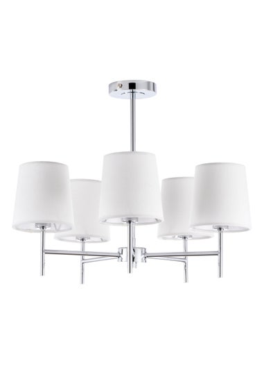 BHS Mira Semi Flush Ceiling 5 Light Chrome & Natural (40cm x 47cm)