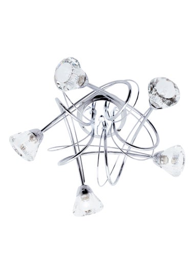 BHS Marianne Flush Ceiling 5 Light Chrome (20cm x 40cm)