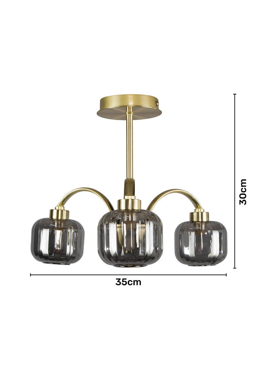 BHS Lyna Flush Ceiling 3 Light (30cm x 35cm)