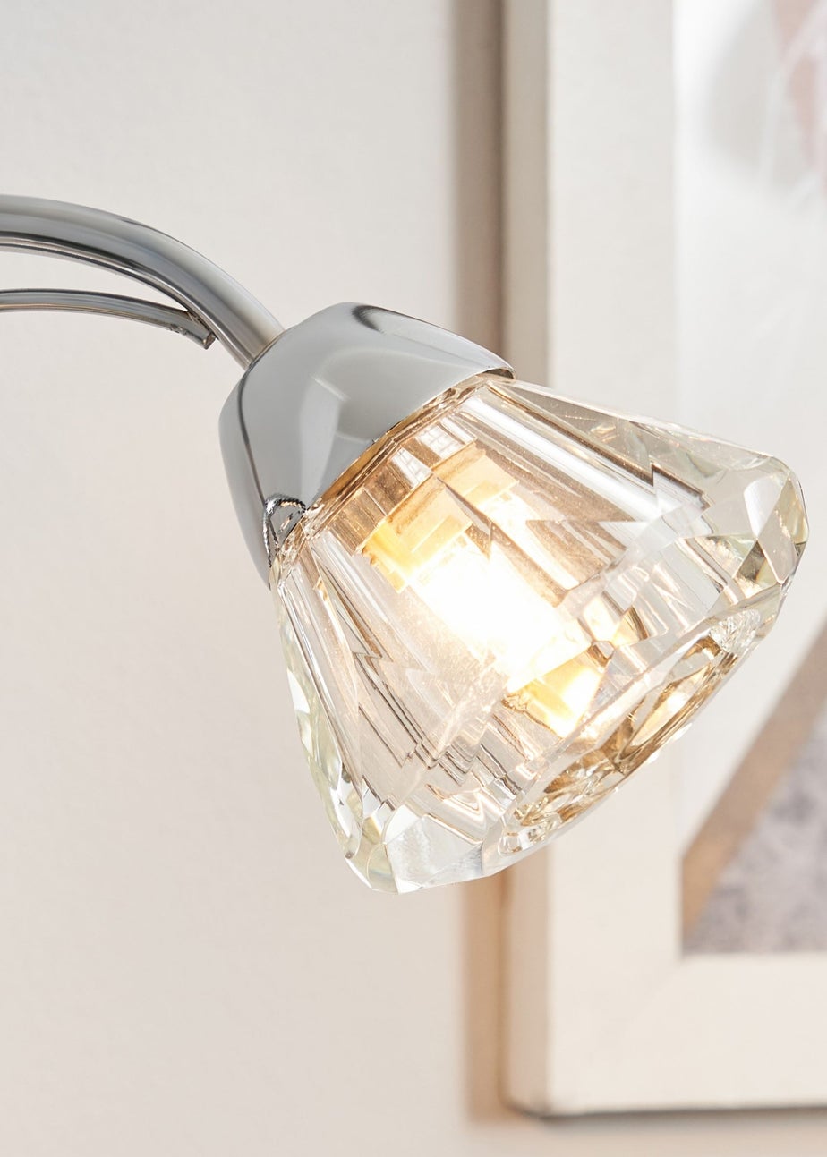 BHS Marianne Table Lamp 2 Light Chrome (38cm x 21cm)