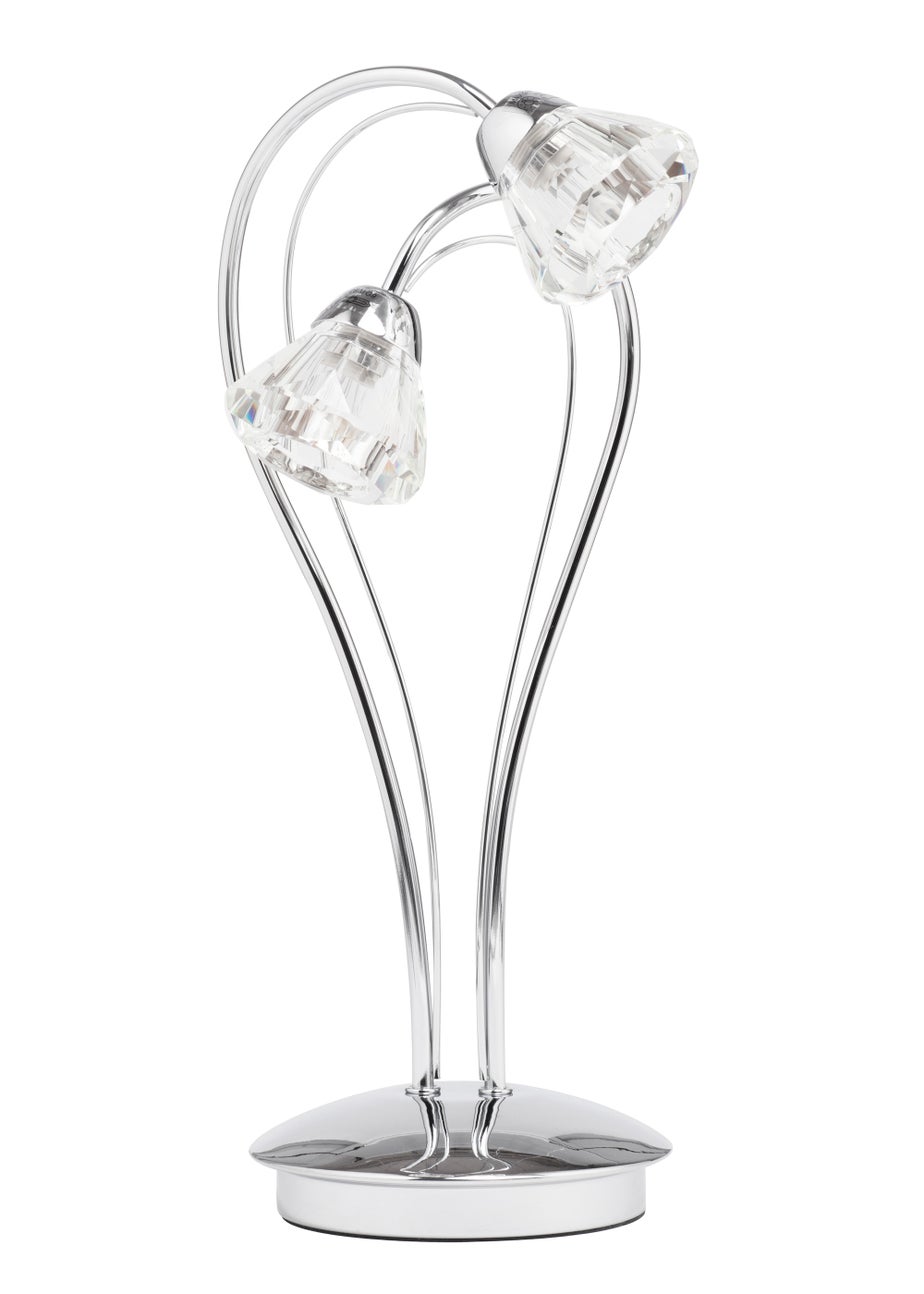 BHS Marianne Table Lamp 2 Light Chrome (38cm x 21cm)